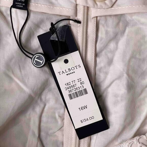 Talbots NWT Crochet Lace Embroidered Pencil Skirt Cream 16W Stretch Cottagecore - Picture 5 of 11